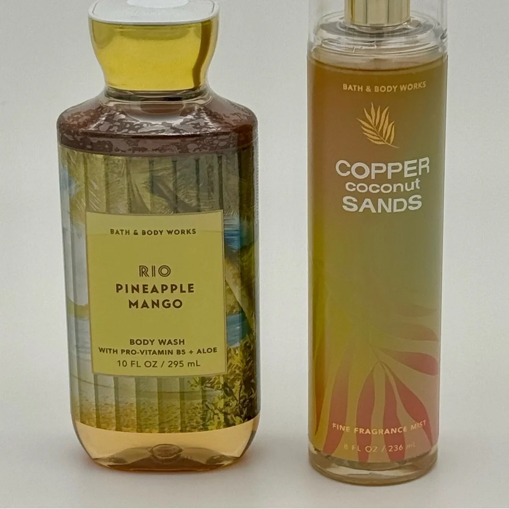Bath & Body Works Rio Pineapple Mango Body Wash & Copper Coconut Sands Spray NWT